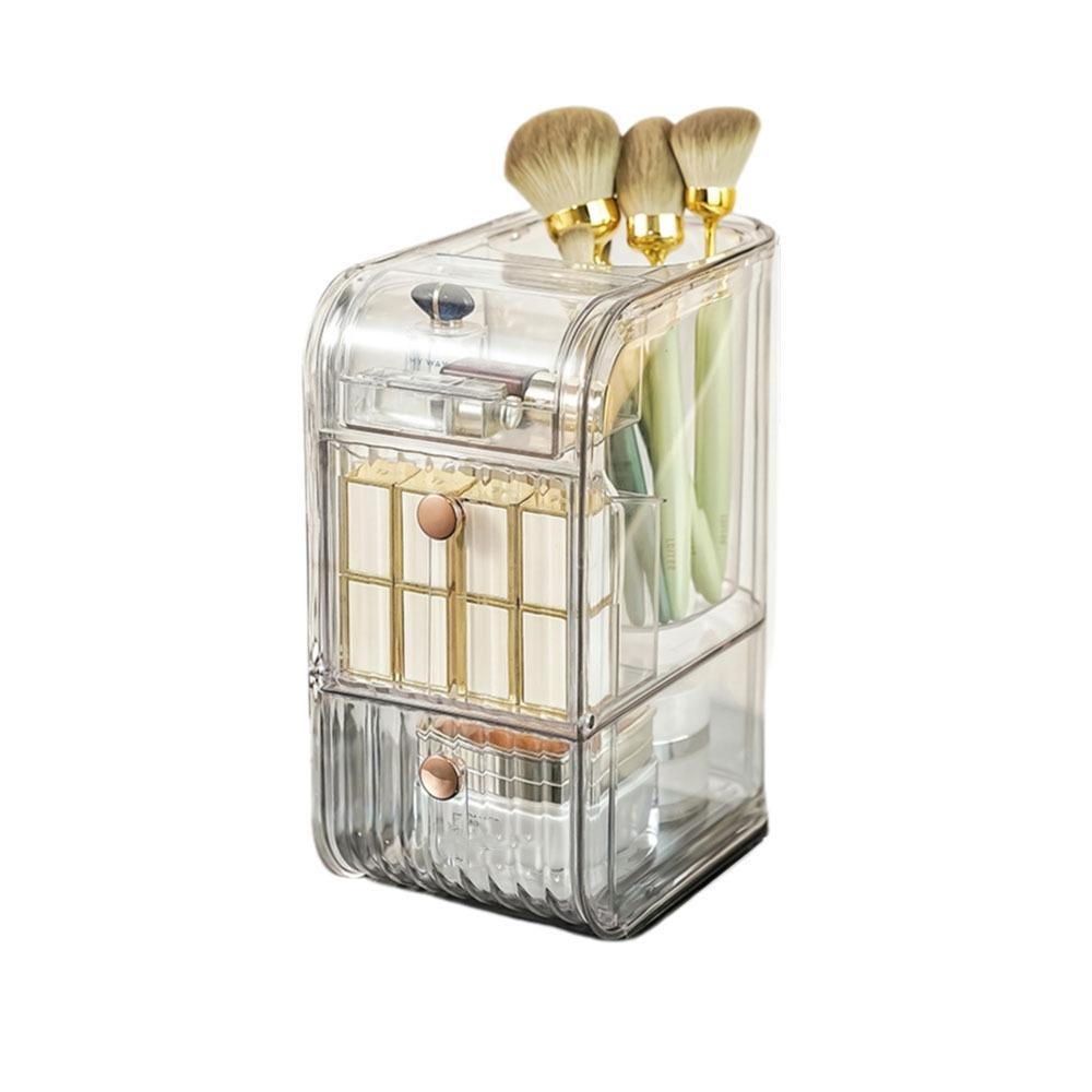 Plastic Cosmetic Storage Box Space Saving Makeup Storage Container Stationery Storage Box  for Home