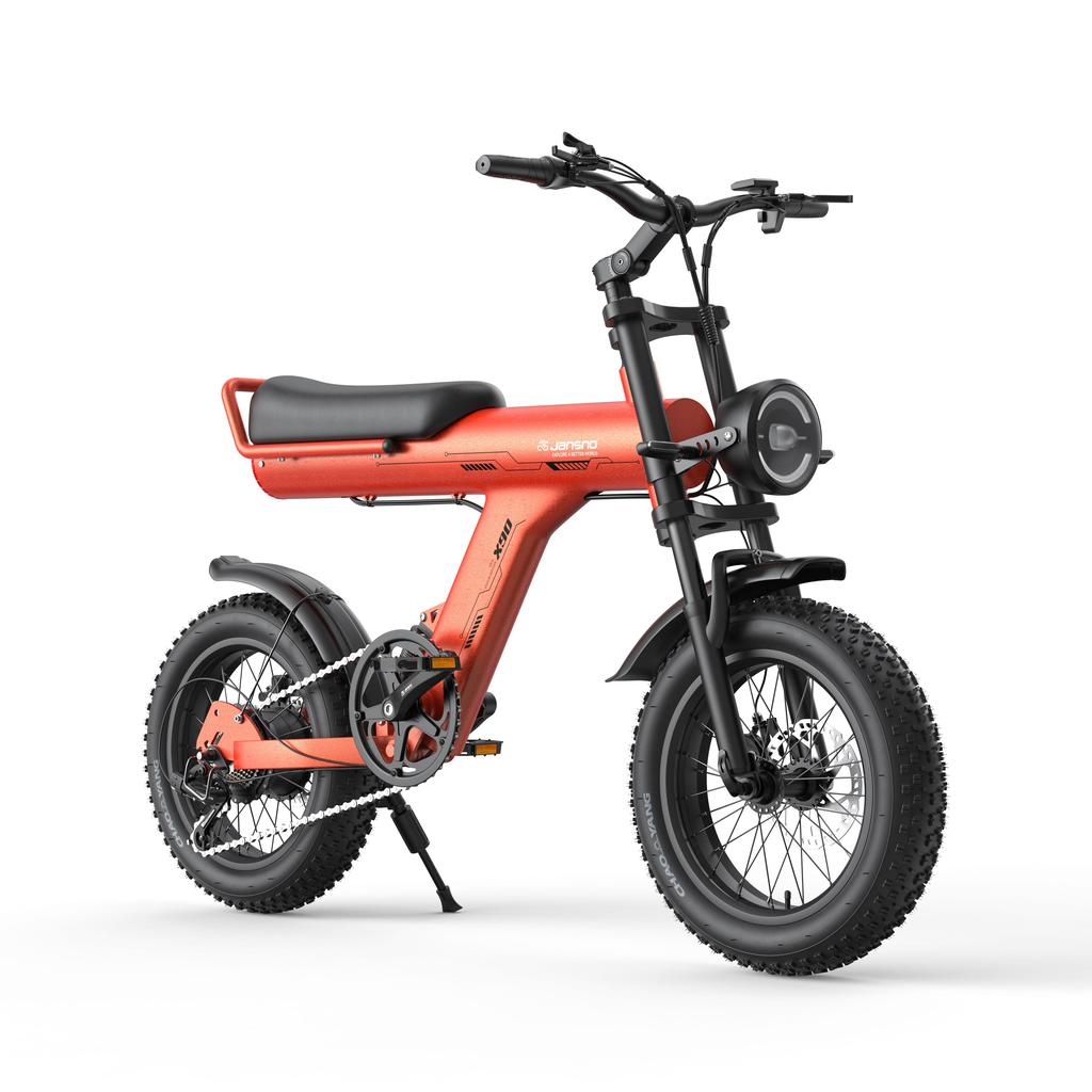 JANSNO X90Y Elektrorad für Erwachsene 750W 48V 25AH Versteckte Batterie 16" Dicke Reifen Doppelte Federung Off-Road All-Terrain E-Bike