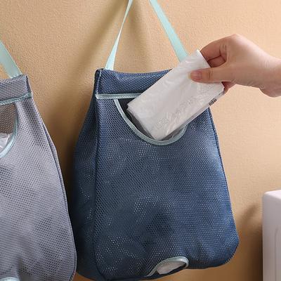 Saci de gunoi Cutie de depozitare pentru pungă de plastic Pungă de agățat pe perete Saci de depozitare din plasă lavabilă Suport pentru pungi de plastic Dispenser unelte de bucătărie