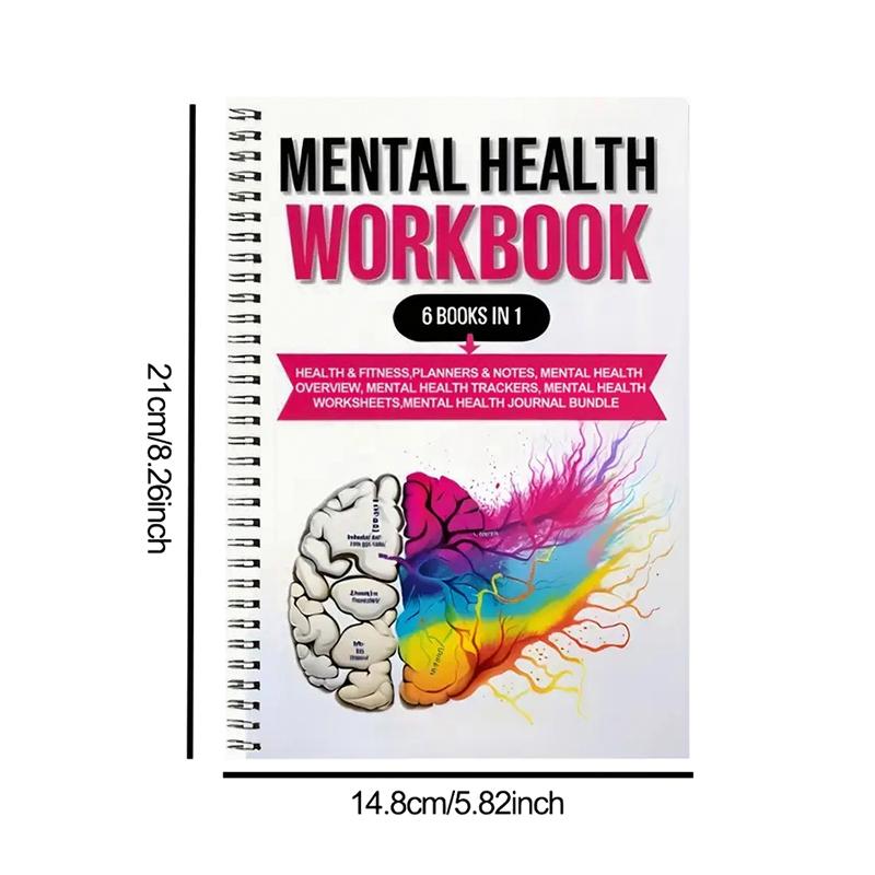 Zeszyt ćwiczeń zdrowia psychicznego: 6 Książek w 1 Dziennik Medytacji i Śledzenia Emocji Pomoc w Łagodzeniu Lęku z Wdzięcznością dla Mężczyzn i Kobiet