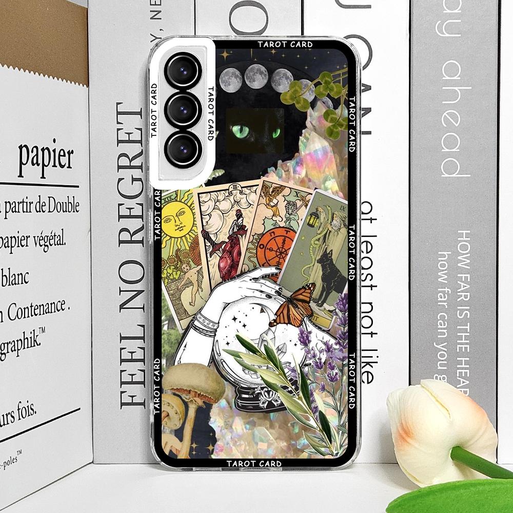 

Абстрактный коллаж из карт Таро Ведьма Чехол для телефона для Samsung Galaxy S25 S24 S23 S22 S21 S20 Plus Ultra FE A55 Прозрачные мягкие чехлы For Samsung S23