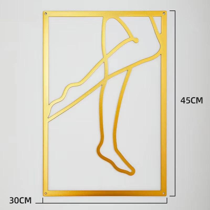 Modern Simple Abstract Female Line Decoration Background Wall Living Room Wall Decoration Hanging Painting Metal Material