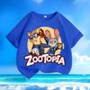 Zootopia Judy Nicky Xia's New Small-to-medium Children's Short-sleeved T-shirt,  Round-neck Casual Top