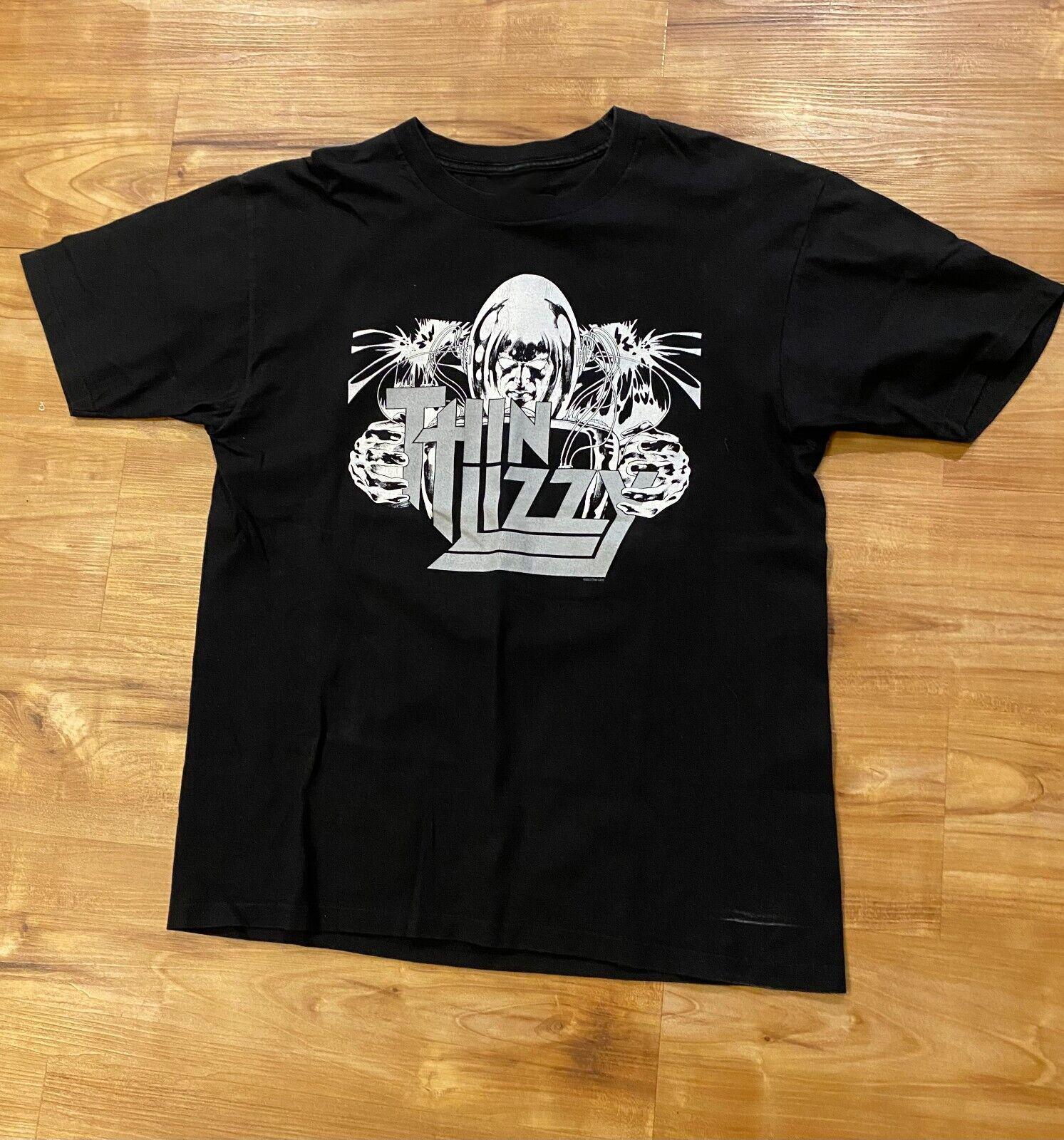 

Thin Lizzy Band Tour Black Tee Gift For Fan Cotton T-Shirt S To 5XL SB180 2XL