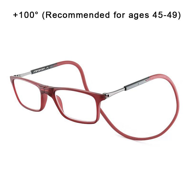 New Folding Neck Hanging Presbyopia Glasses Hd Resin Fashion Magic Magnet Presbyopia Glasses Presbyopic Eyeglasses