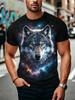 Men 3D Wolf Pattern T-Shirt Summer Oversized Causal T-Shirt Graphic Tee Fashion Short Sleeve O-Neck Streetwear Men's Clothing