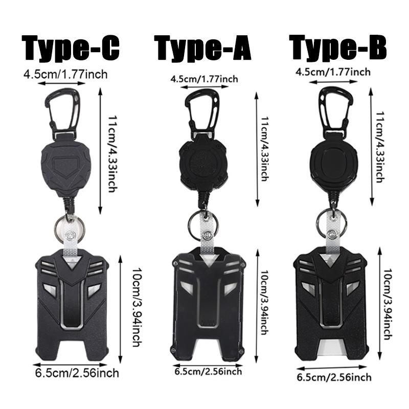 Clipe Retrátil para Crachá Capa para Cartão de Crédito Porta-Crachá Retrátil Clipe para Crachá Porta-Identificação de Alta Resistência - Capa Estojo para Cartão de Ônibus 3 Estilos