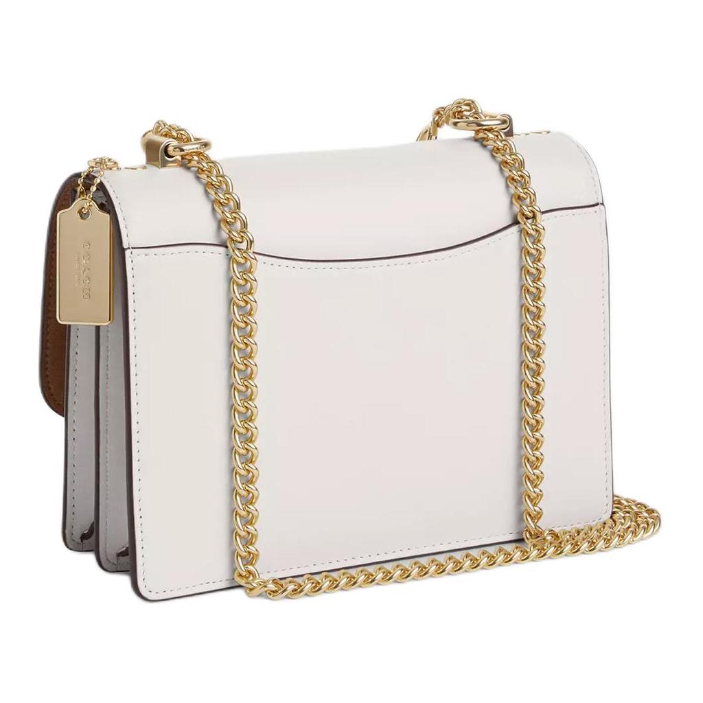 Coach Klare 22 Brand Logo Snap Closure Coated Canvas And Smooth Leather Crossbody Shoulder Bag Small Women bags Chalk CV978-IMXDM