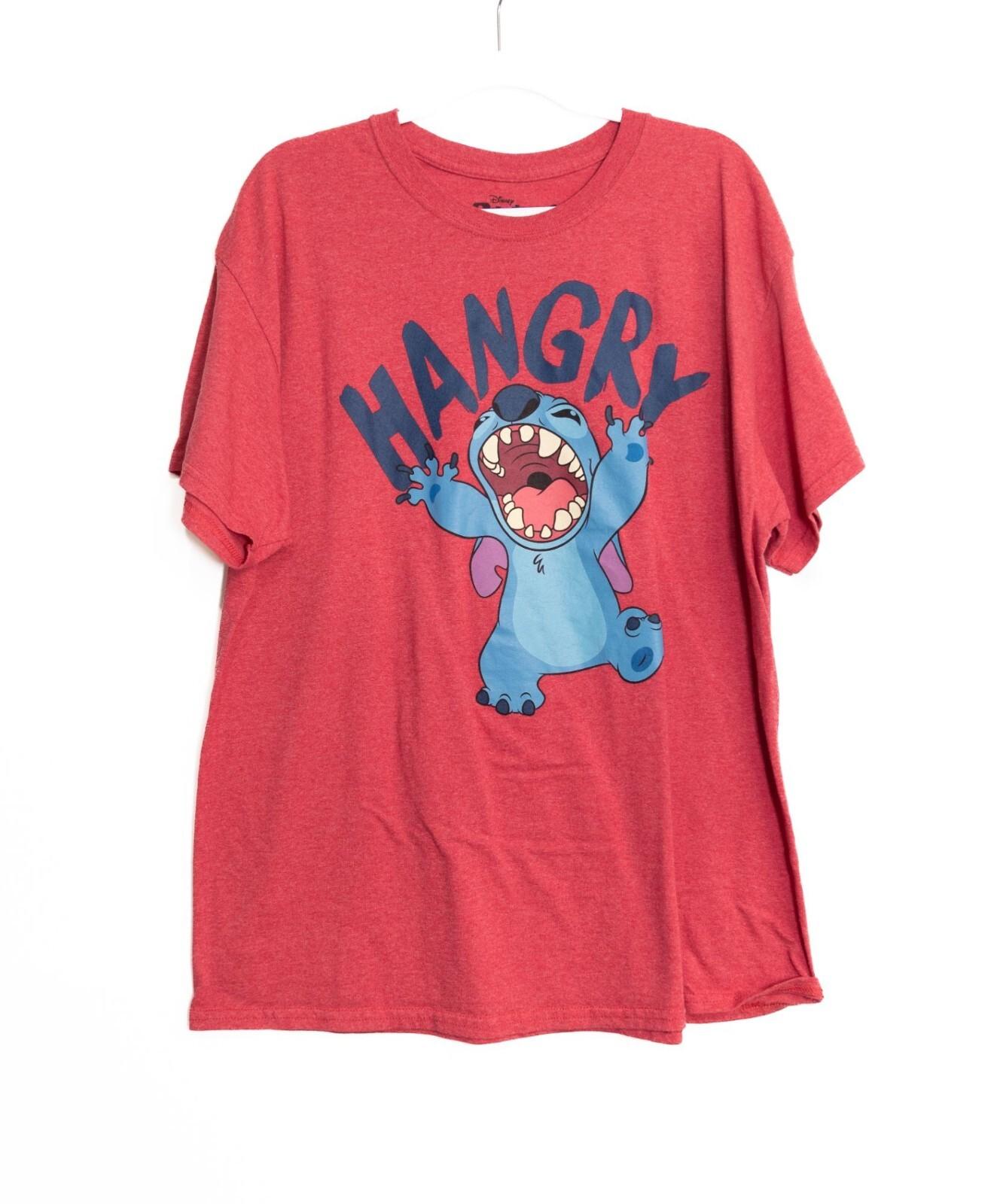 Disney Stitch Hangry Red Graphic T-Shirt Size XL S