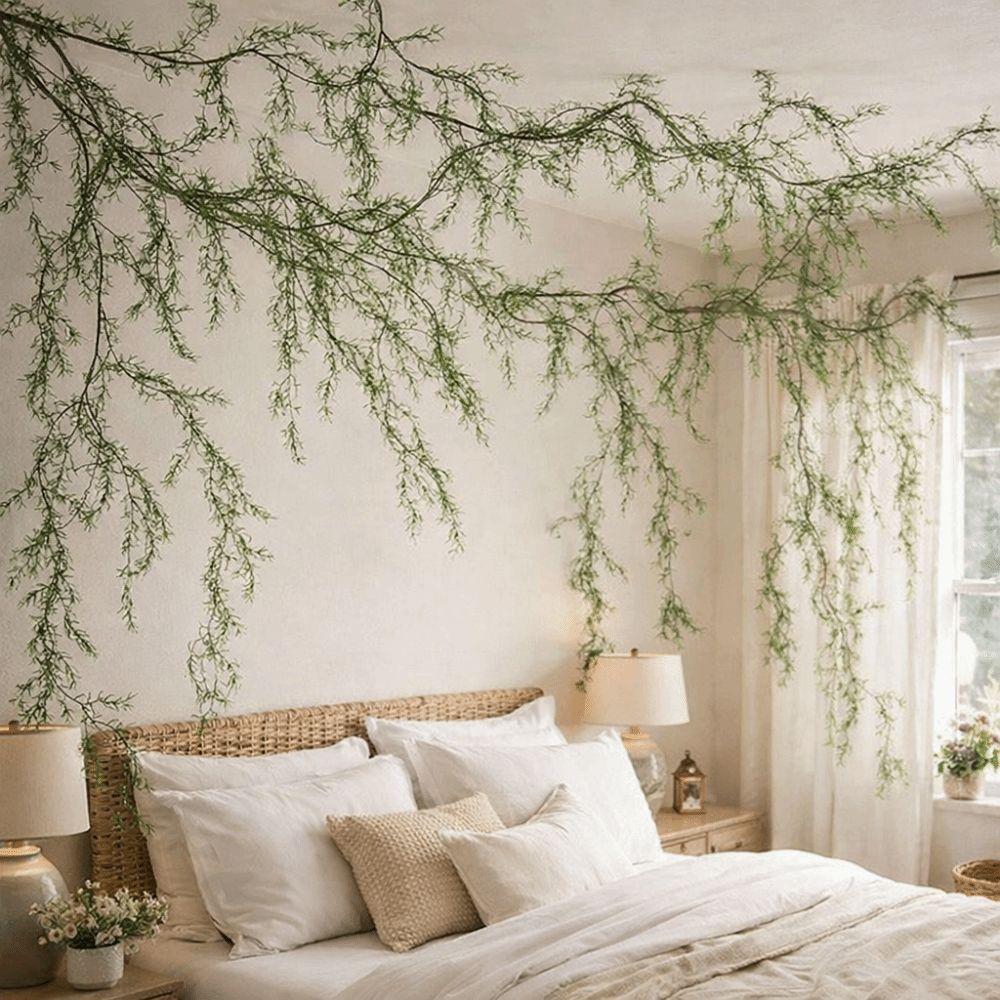 Evergreen Green Artificial Black Bone Vine Flexible Artificial Landscape Vines  Hallway