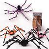 51Inch Realistic Plush Arachnid Halloween Decoration Glowing Arachnid with Timer and LED Light for Indoor and Outdoor P9YB