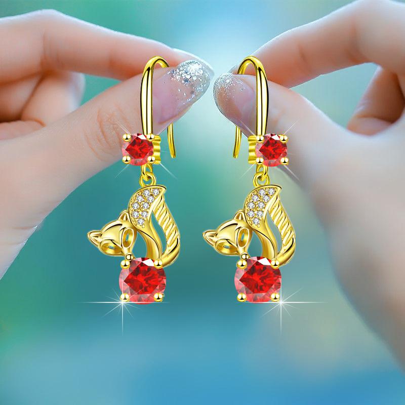 Original Net Red Fox Ear Hook Female Ins Niche Design Earrings Fashion Earrings