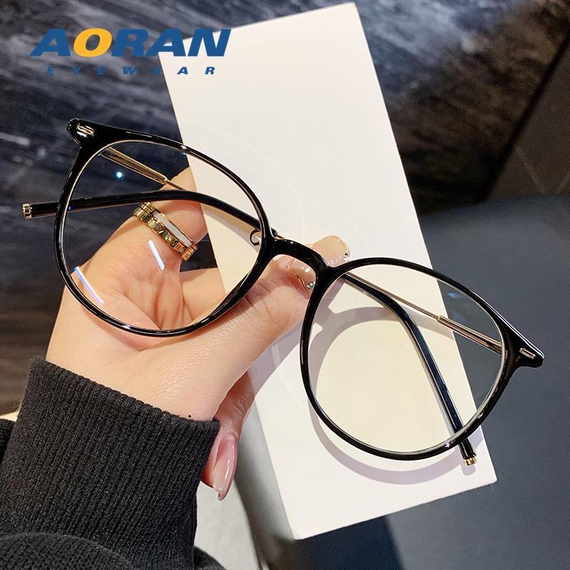 

Сверхлегкие женские оправы для очков в корейском стиле с возможностью рецепта для миопии и защитой от синего света, трендовый цвет холодного чая.