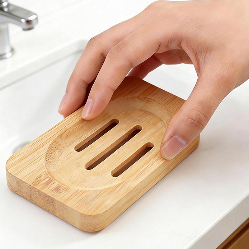 Bamboo Case Tray Wooden Prevent Mildew Drain Soap Box Natural Bamboo Dishes Bath Soap Holder Container Bathroom Washroom Tools