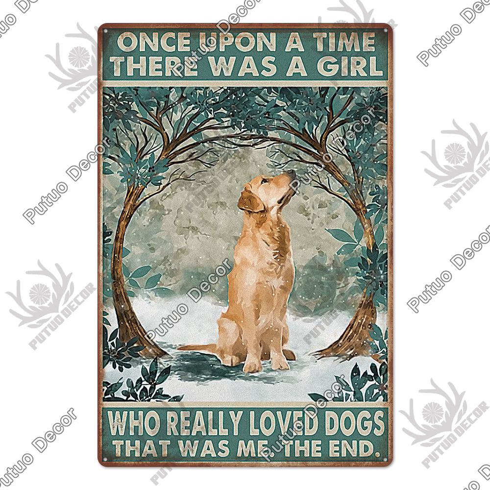 Putuo Decor Funny Cat Vintage Posters Tin Signs Retro Plaque Metal Plate Wall Art Decoration for Home Living Room Pet Shop