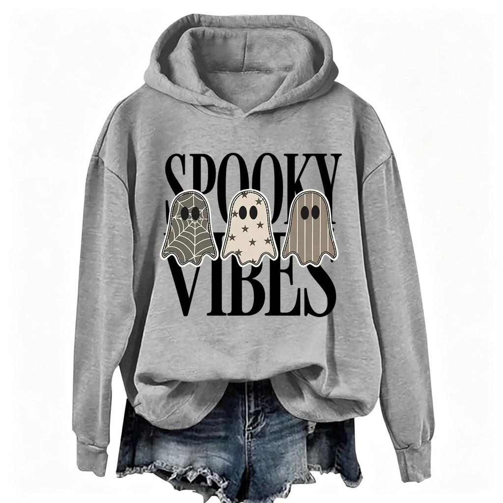 Women's Casual Letter Print Long Sleeve Hooded Sweatshirt for Everyday Wear