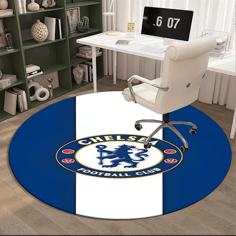 1PC round rug Chel-sea Fc Printed Round Area Rug ,Rug For Home Office, Round Chair Rug, Decorative Carpet Fan gifts Christmas gift