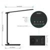T-T10 Black touch LED desk lamp | 12W | 3000-6500K | 7 dimming levels | 5 lighting modes