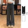 Women's Gray High Waist Petite Wide Leg Sweatpants - Slimming, Loose, Casual for Spring, Summer, and Autumn 2026