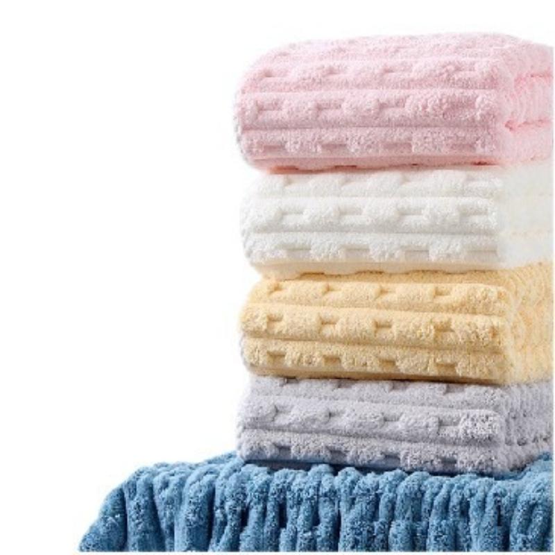 1 STÜCK Superabsorbierendes Erwachsenen-Handtuch aus ultrafeiner Faser, Schnelltrocknendes Strukturhandtuch, Weiches, dickes Badetuch aus Korallenfleece für Zuhause