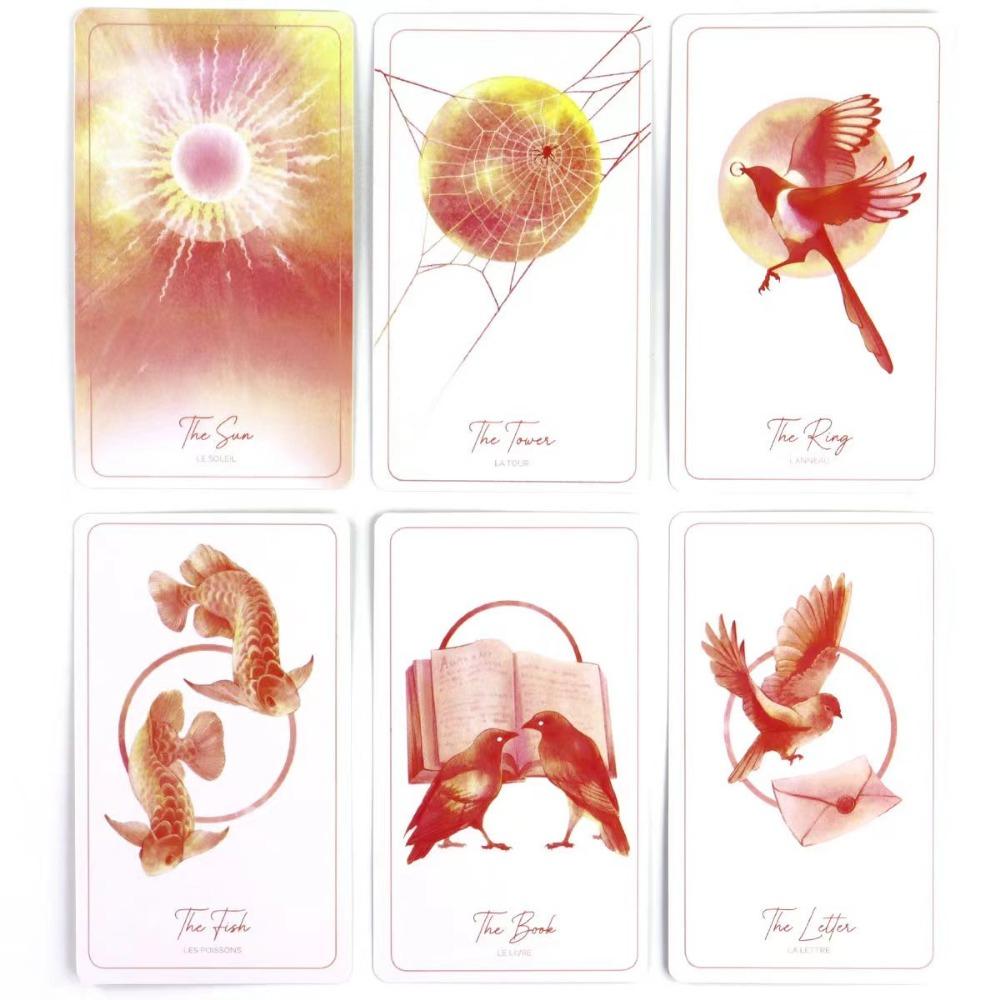 Sowa i Sroka Lenormand 10,3*6 cm Talia 36 kart Lenormand tradycyjnie ilustrowana tuszem (Wersja Sowa)