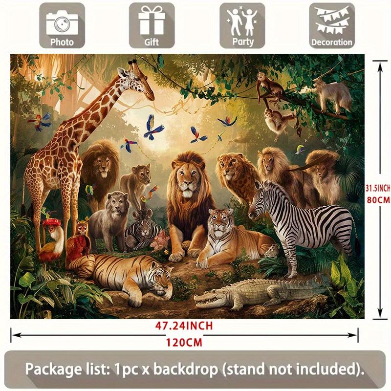 1Pcs Vibrant Wildlife Party Decoration Background Winter Backdrop Decorations For Photo Studio Photo Booth Christams Party