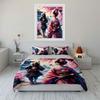 Samurai and Kimono Art Set Bedding Set with 1 Duvet Cover 2 Pillowcases Single Double King Queen, Gift