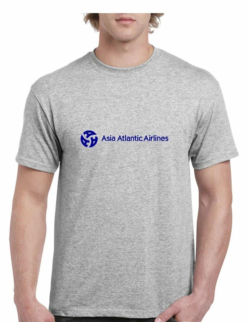 Asia Atlantic Airlines Blue Logo Thailand Thai Air Travel Gray Cotton T-Shirt S