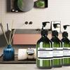 3er-Pack, 500 ml, nachfüllbarer Badezimmer-Flüssigseifenspender mit Pumpe, brauner/grüner Shampoo- und Conditioner-Spender mit 8 Etiketten