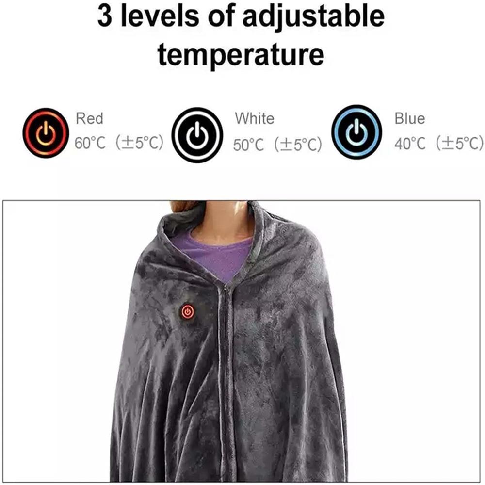 2pcs USB Heating Blanket, Portable Electric Blanket, 10.5W Power, 9 Heating Zones, 3 Temperature Levels, and Machine-Washable.