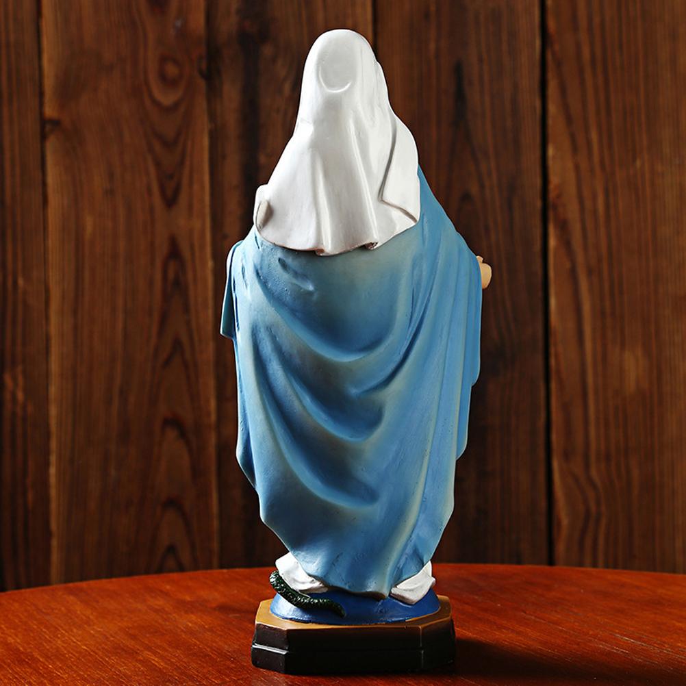 Statua di Maria Resina Vergine Maria Ornamenti Religiosi Figurine Religiose Cristiane per Decorazione Domestica