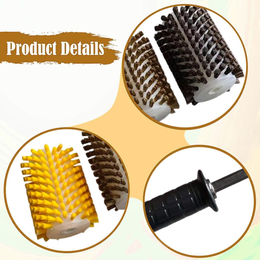 Brushes Ski Brush Set Rotating Kit Board Waxing Electric with Axle Shaft Handle