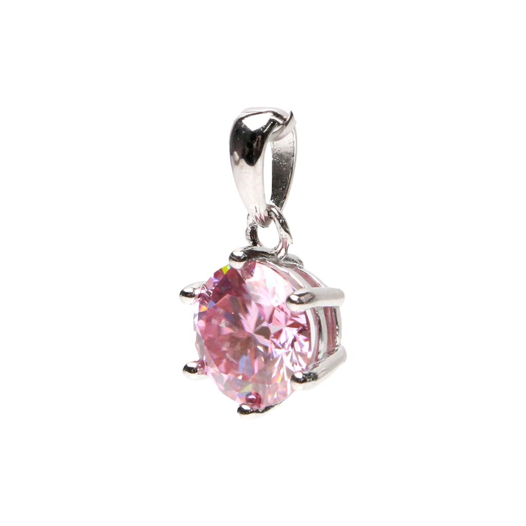 Bien Vetu Pink Moissanite Pendant 3 Carat Simple Prong
