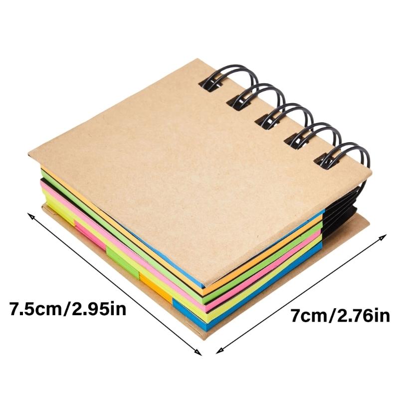 Hard Cover Note Pads Small Spirals Notebook Self-Adhesive Sticky Note Combination Memo Pads School Office Supplies