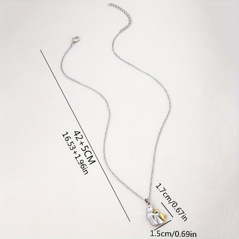 New Alloy Cute Two Tone Color Girl Hug Dog Necklace Fashion Women and Pet Pendant Jewelry Accessories