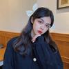 1 Pair Women Girl Hair Clip Solid Color Bow Fringe Fixation Side Hair Pin Barrette for Daily Life