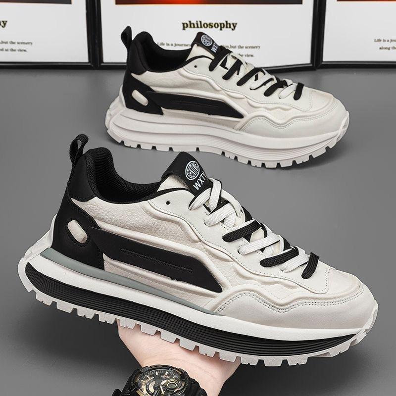 Men's shoes spring 2025 new breathable casual sports shoes non-slip soft-soled white shoes men's trend dad shoes men's