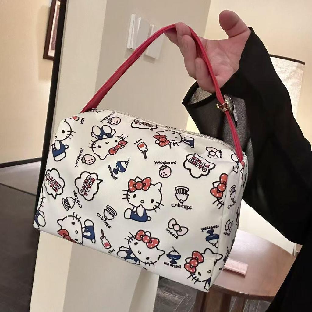Tragbare Make-up- und Toilettenartikeltasche mit Katzenprint für Damen - 2025 Reisehandtasche