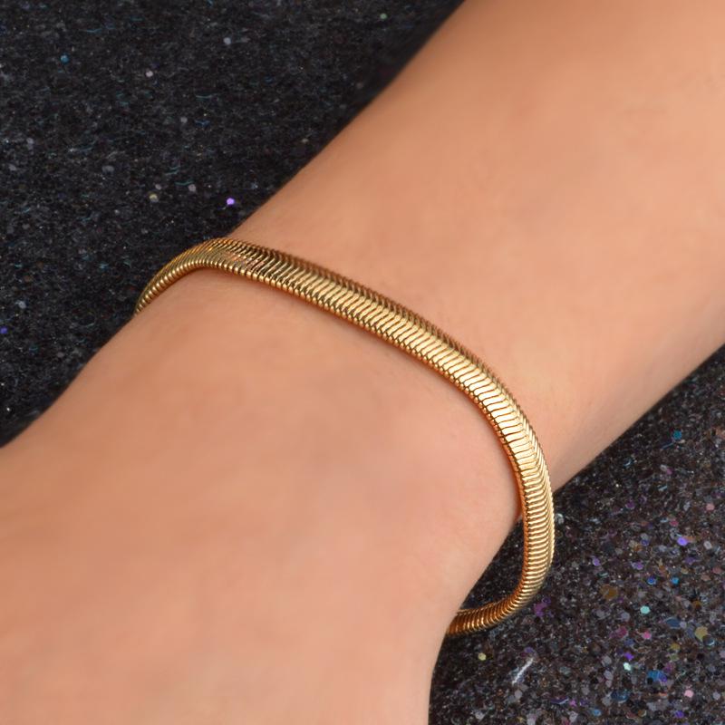 Snake Chain Link Bracelet Male Wholesale Braslet 2025 Gold Color Stainless Steel Bracelets for Men Women Punk Jewelry Gift