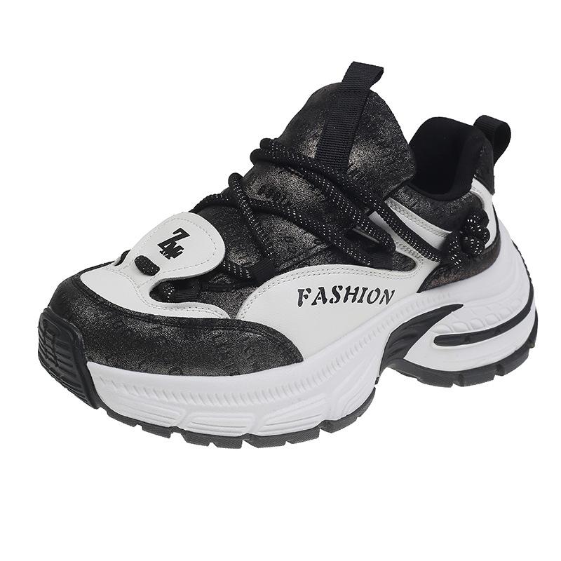 Height increase 8cm old dad shoes women's 2025 spring and autumn new small muffin platform women's shoes casual sports shoes