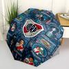 Club Atlético River Plate Print Automatic Umbrella, 8 Rib Iron Frame, Plastic Handle, Suitable for Outdoor Travel &Daily , Ideal Gift