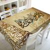 Muslim Mosque Ramadan Tablecloth Kitchen Rectangle Tablecloth Crescent Lantern Waterproof Accessory Festival Party Tablecloth