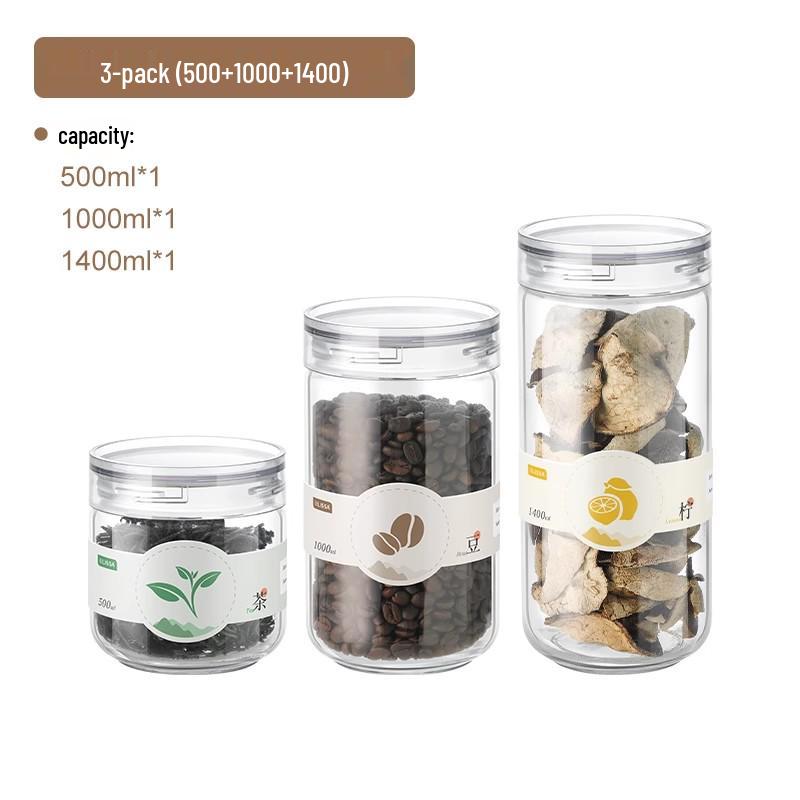 Transparent Glass Tea Storage Can - Moisture-Proof, Sealed Jar for Chrysanthemum & Dried Tangerine Peel