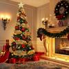 Foldable Flocking Christmas Tree with Lights for Home and Venue Décor
