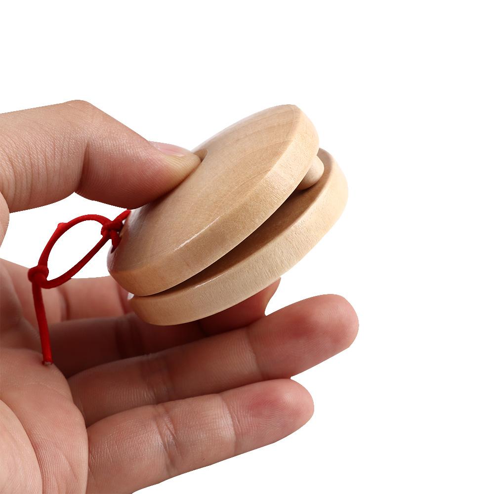 Development Listening Ability Unisex Wooden Percussion Musical Instrument Toy Castanets