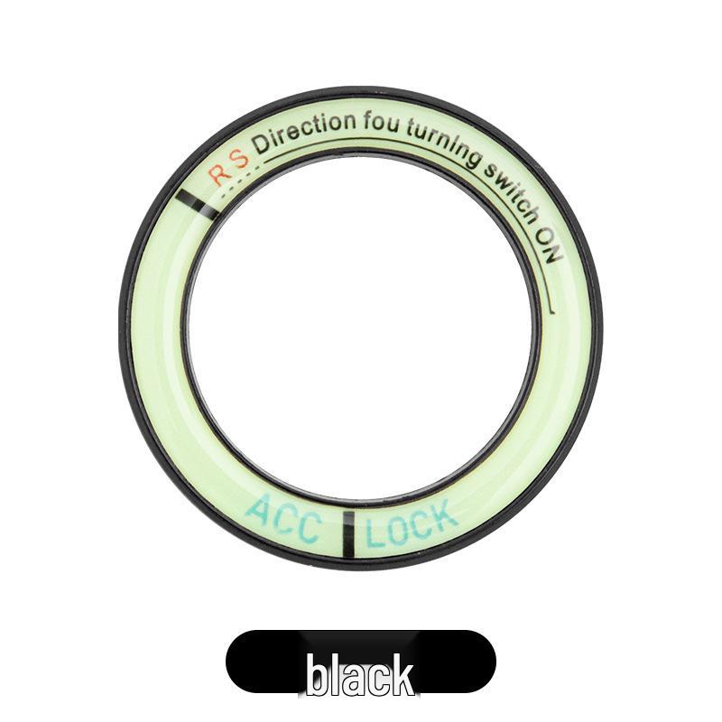 Светящееся декоративное кольцо для замка зажигания - Наклейка на кнопку салона для автомобиля чёрный