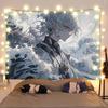New Chinese Style Illustration Tapestry Wall Hanging for Bedroom Headboard  Wall Decor