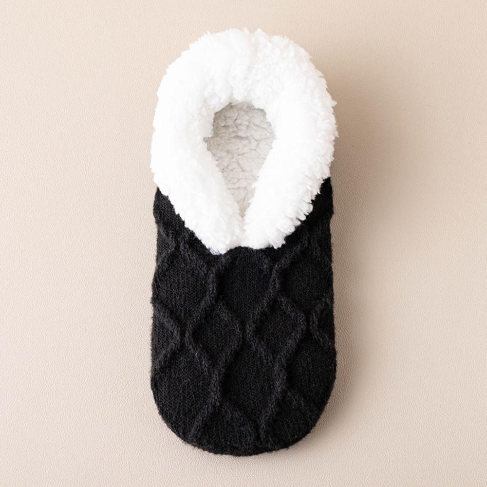Patchwork Fleece Socks Women Silica Gel Sleeping Socks Fashion Winter Floor Socks  Fall/Winter