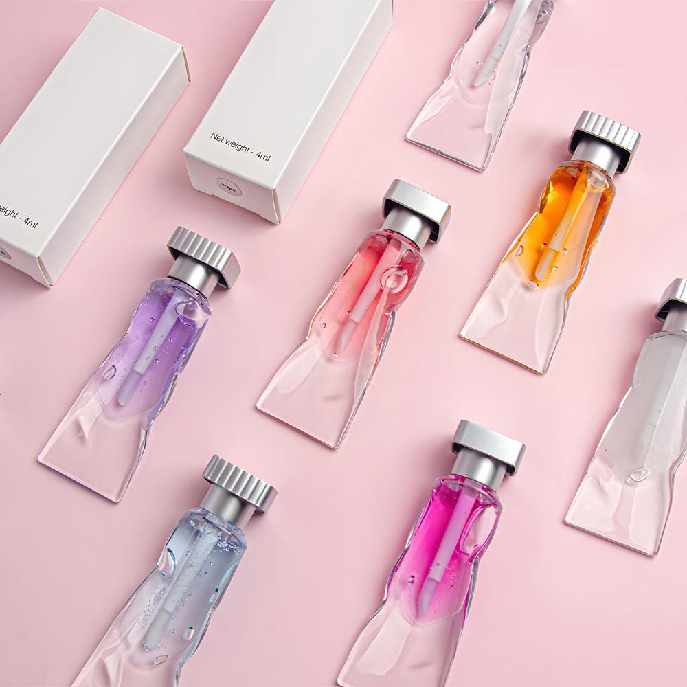 Transparent Spot-Colored Ice Cube Lip Oil - Fruit-Flavored Plumping Gloss for Lip Care
