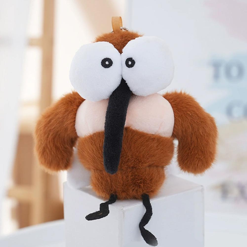 Funny Ugly Insect Plush Keychain Cute Mosquito Cockroach Bee Stuffed Doll Bag Pendant Charm Plushie Toy Gift For Friend